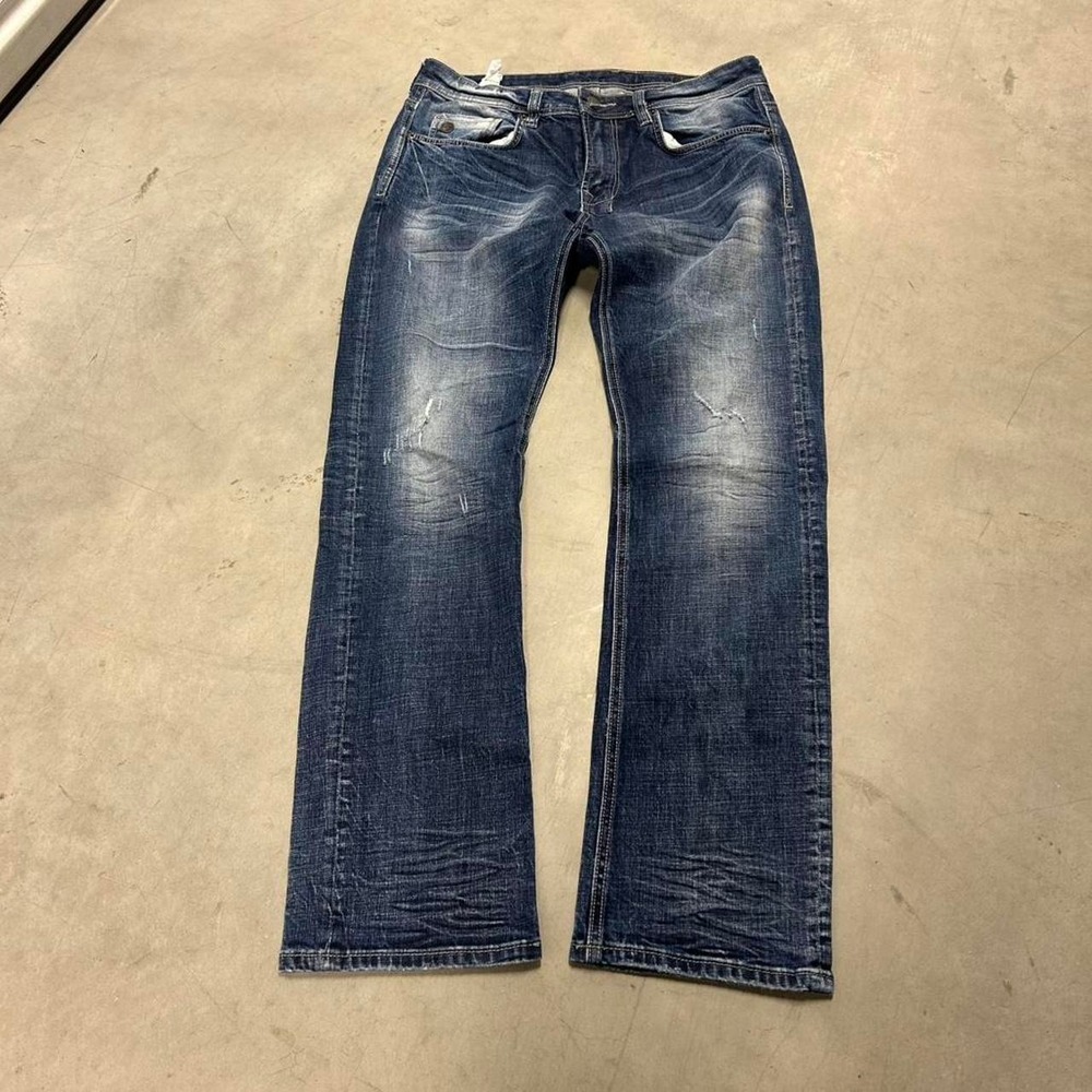 American Vintage Men’s Relaxed Dark Blue Wash Jeans - Picture 2 of 3